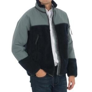 J. Crew Blue Nordic Full-Zip Sherpa Fleece Winter Jacket Size XS Gorpcore Casual